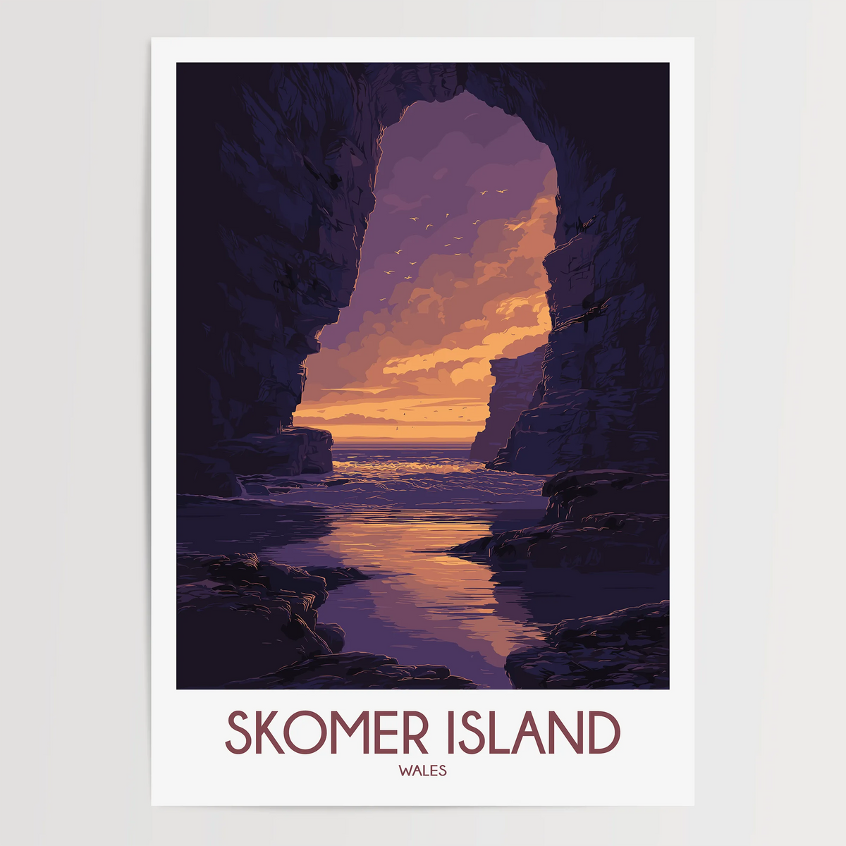 Skomer Island Scenic Landscape Art