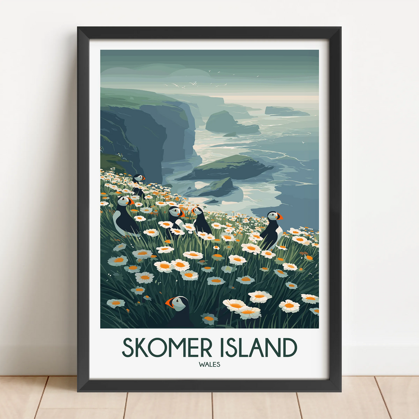 Skomer Island Scenic Landscape Art