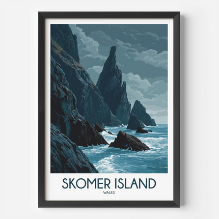Skomer Island Scenic Landscape Art