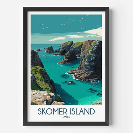 Skomer Island Scenic Landscape Art