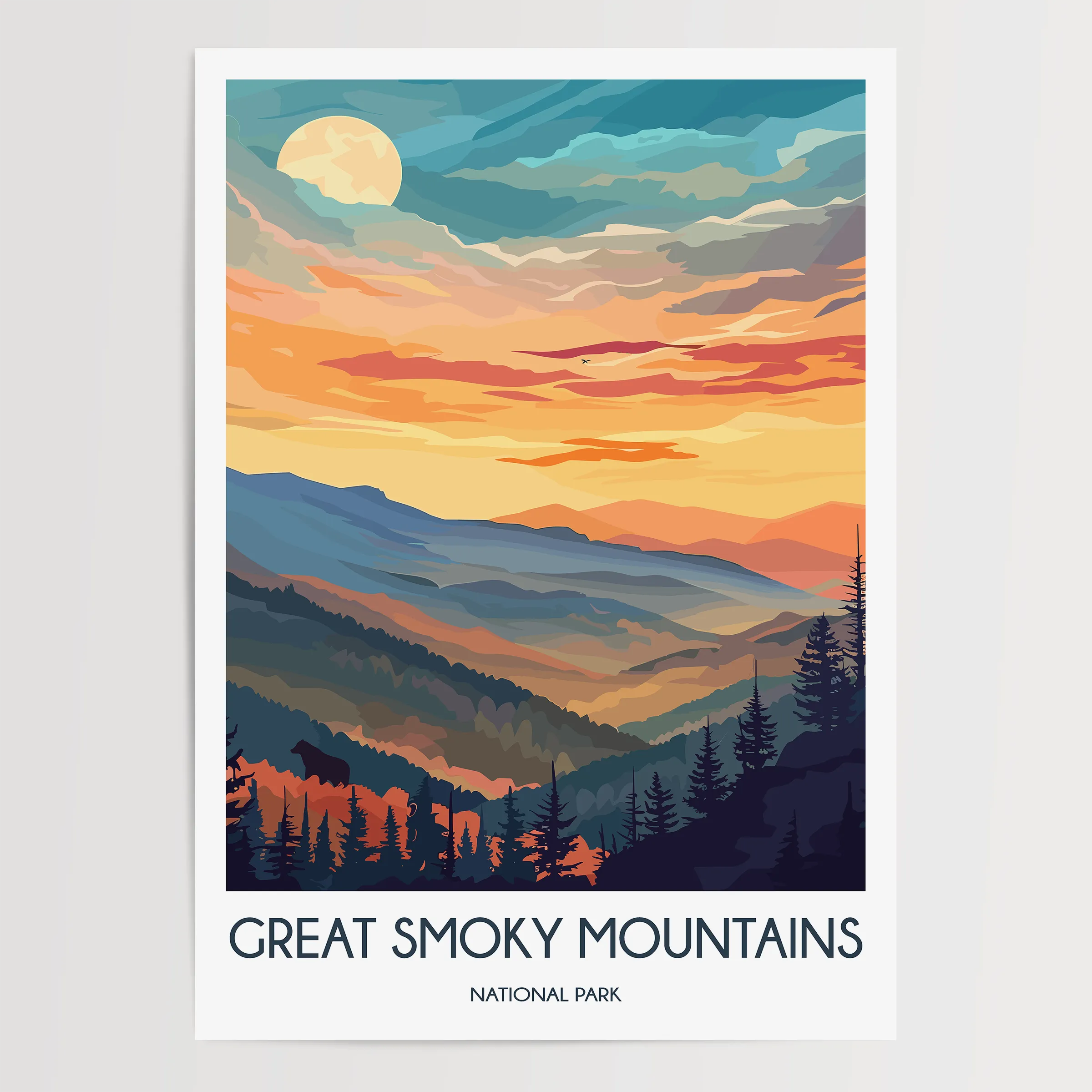 Smoky Mountains Minimalist Wall Art