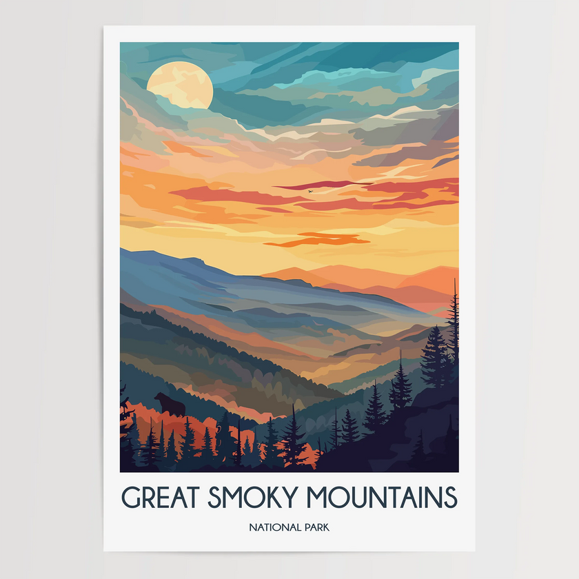 Smoky Mountains Minimalist Wall Art