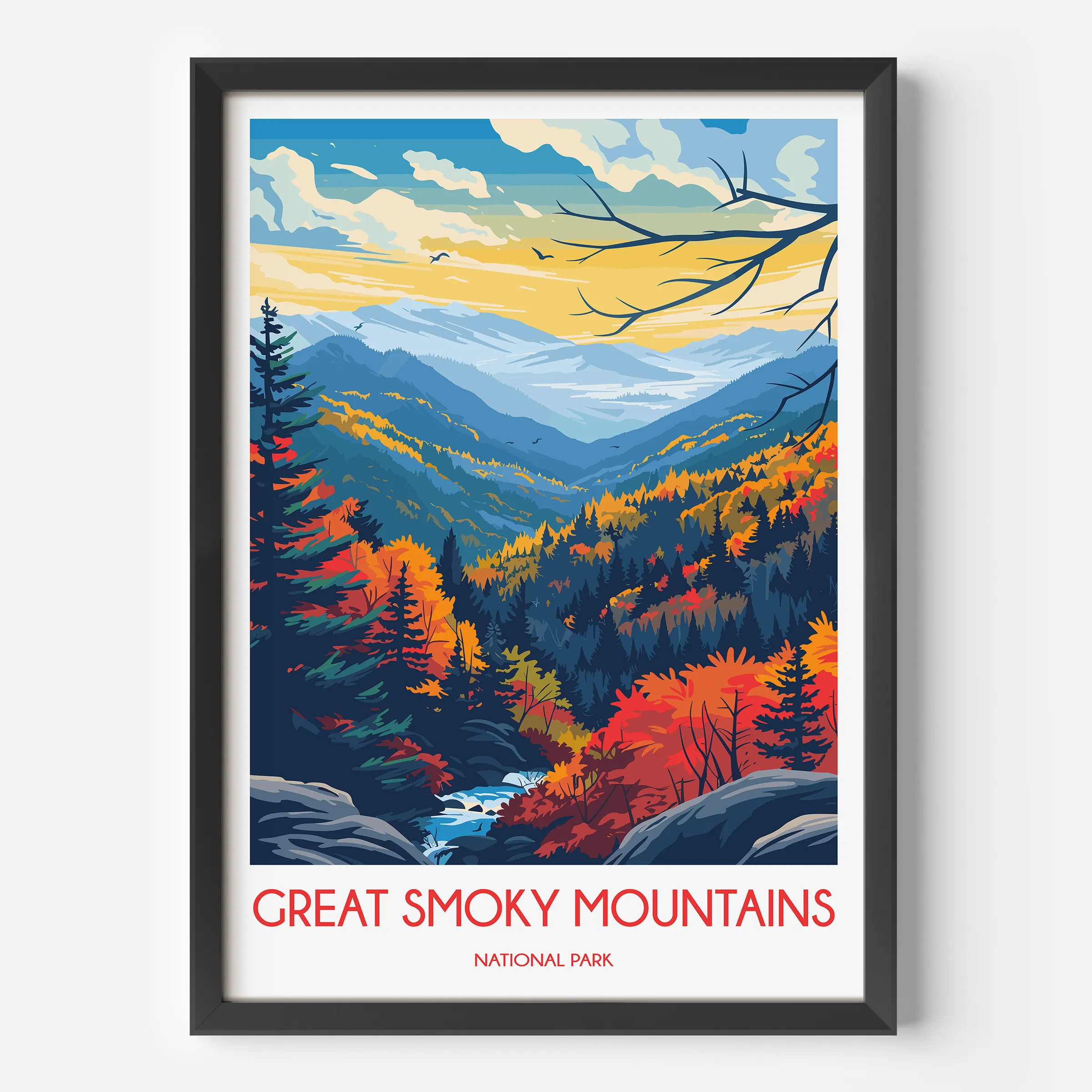 Smoky Mountains Minimalist Wall Art