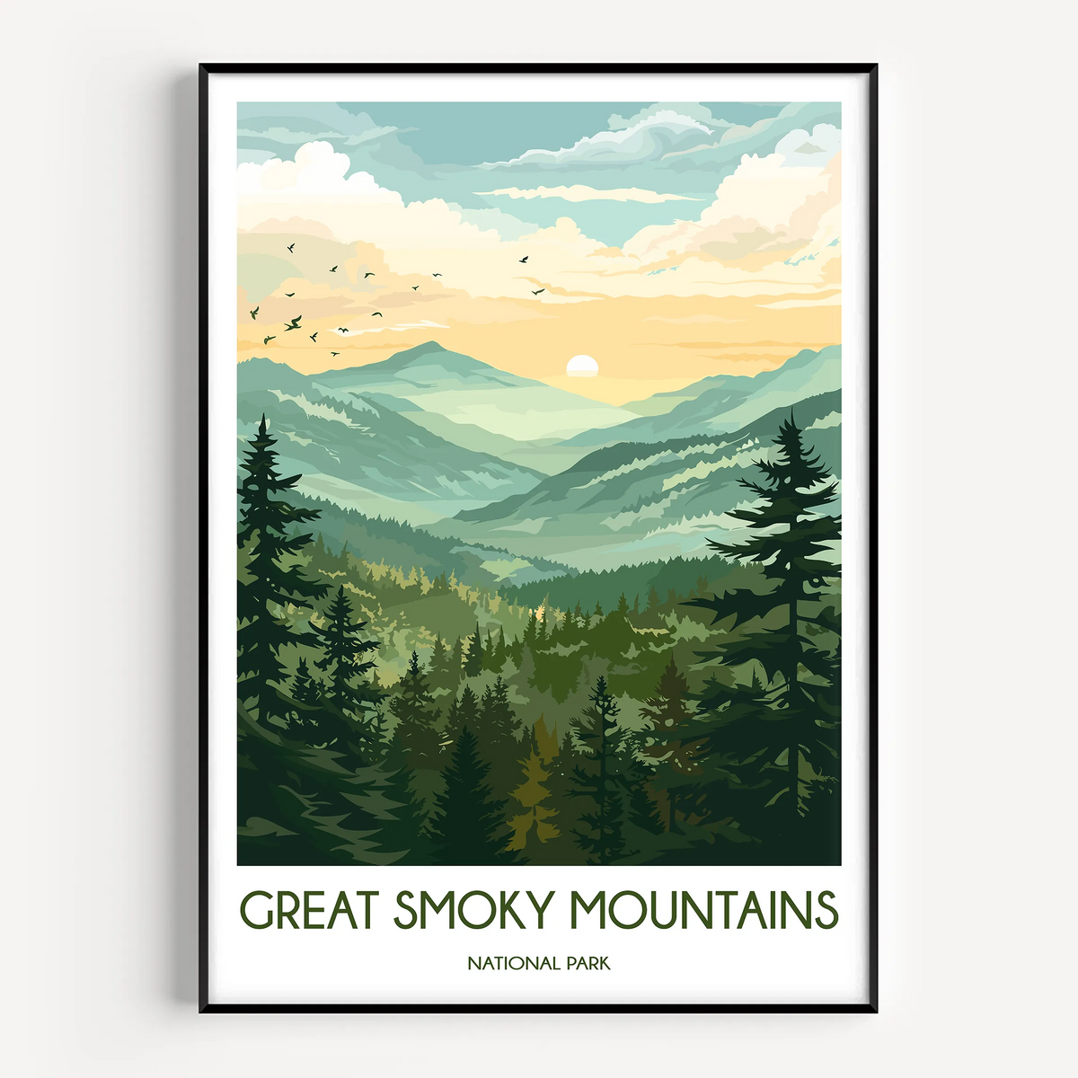 Smoky Mountains Minimalist Wall Art