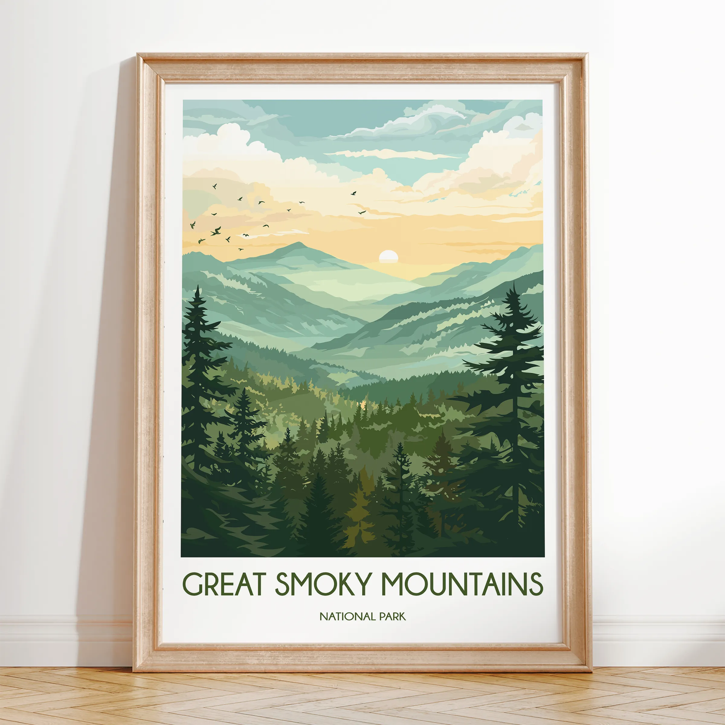 Smoky Mountains Modern Travel Poster