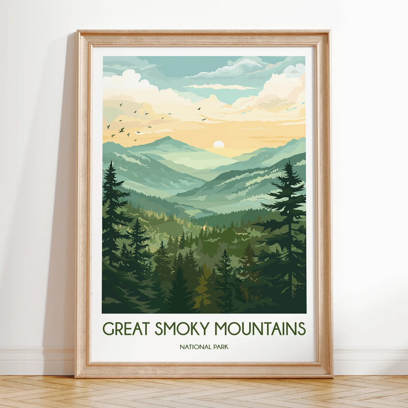 Smoky Mountains Modern Travel Poster