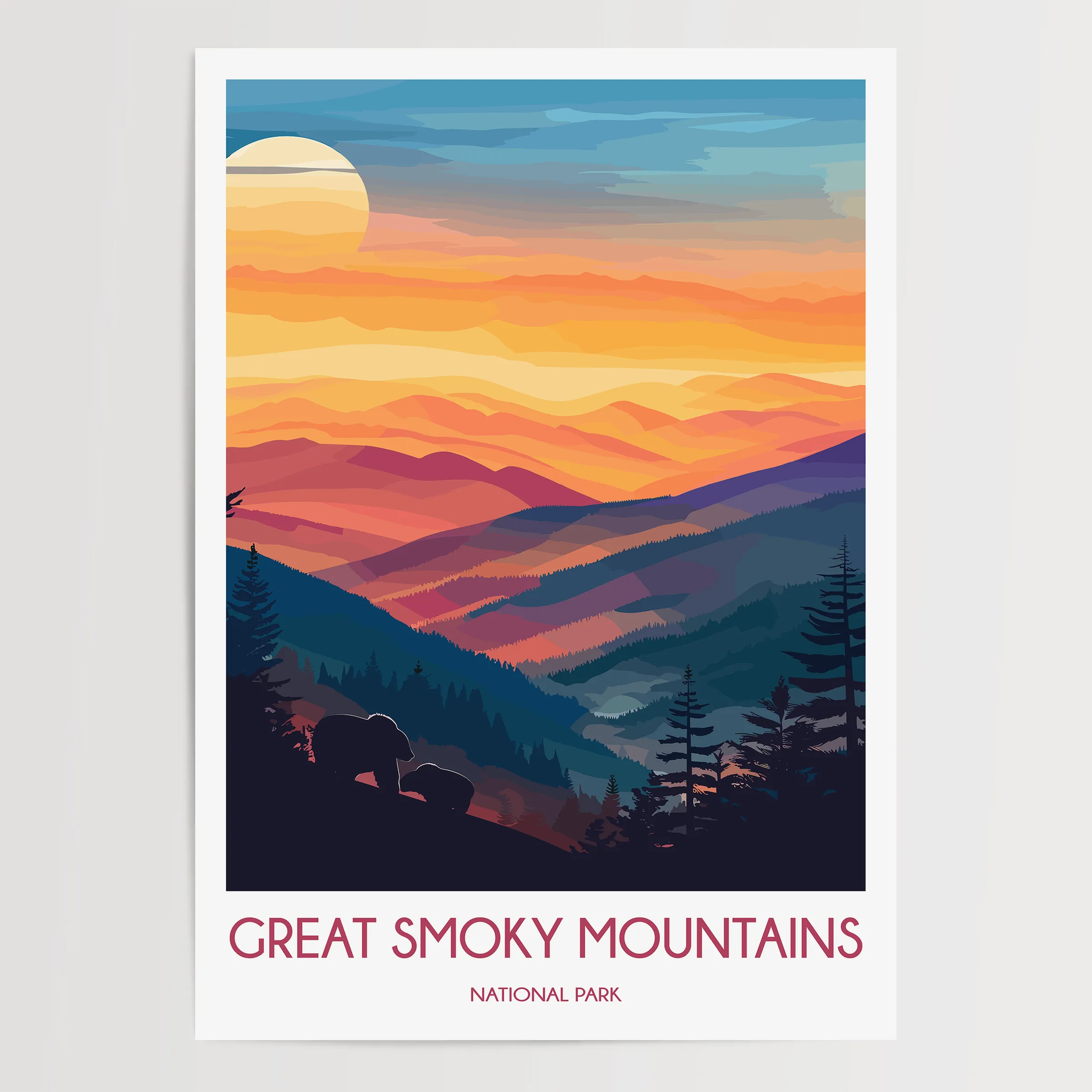 Smoky Mountains Modern Travel Poster