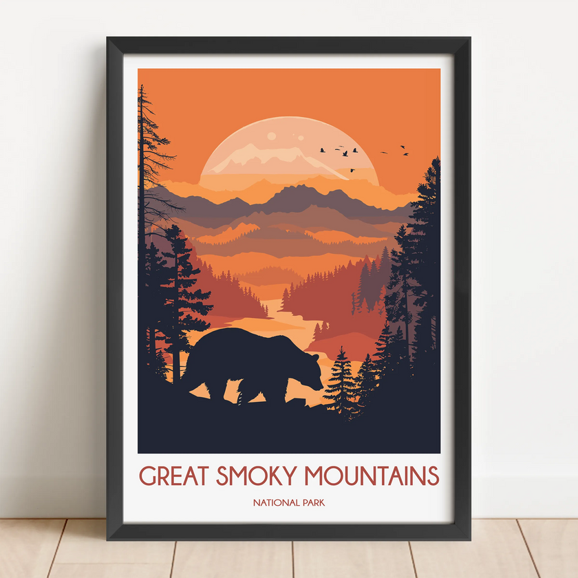 Smoky Mountains Modern Travel Poster