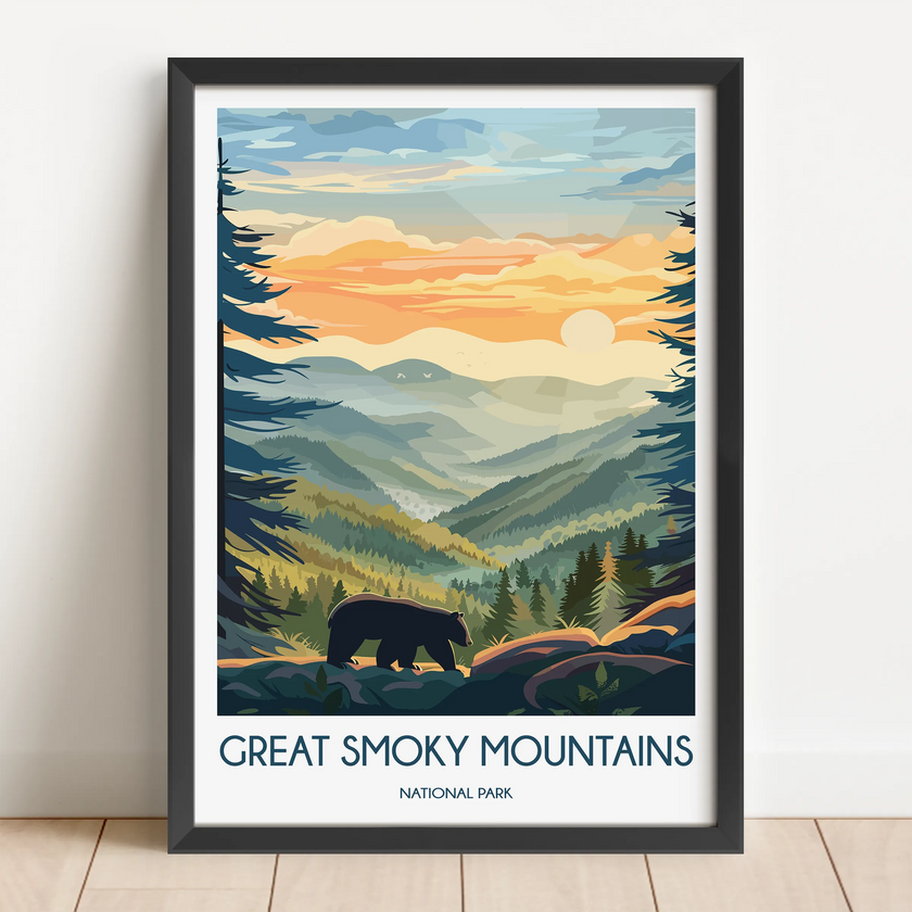 Smoky Mountains Modern Travel Poster
