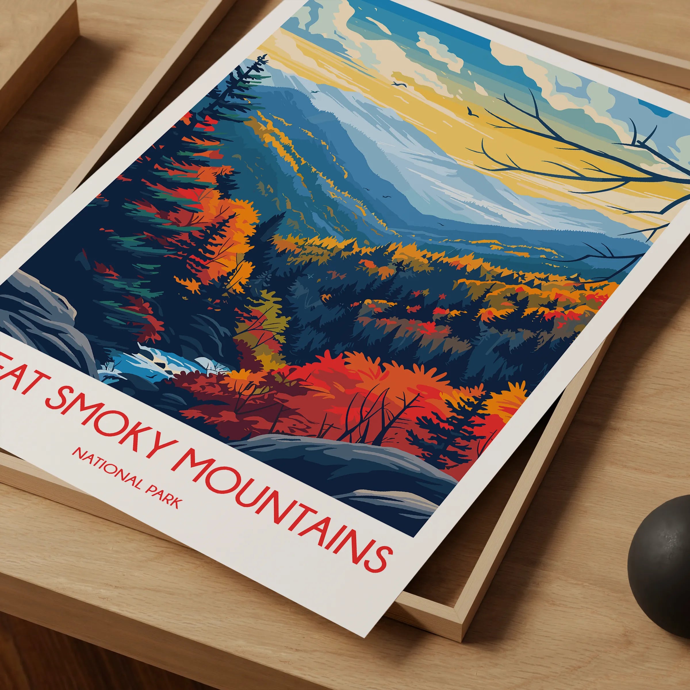 Smoky Mountains Retro Travel Illustration