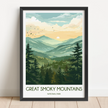 Smoky Mountains Retro Travel Illustration