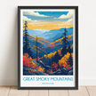 Smoky Mountains Retro Travel Illustration
