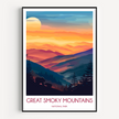 Smoky Mountains Retro Travel Illustration
