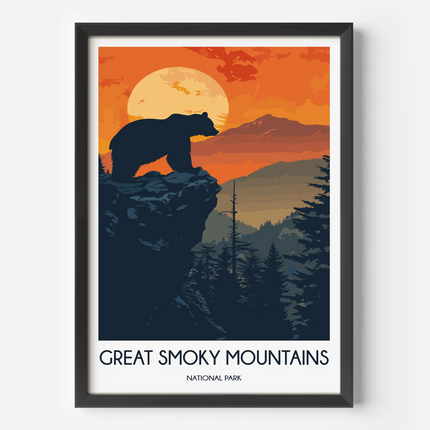Smoky Mountains Vintage Style Print