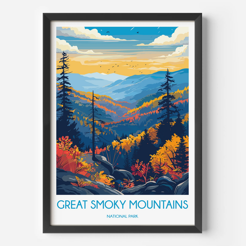 Smoky Mountains Vintage Style Print
