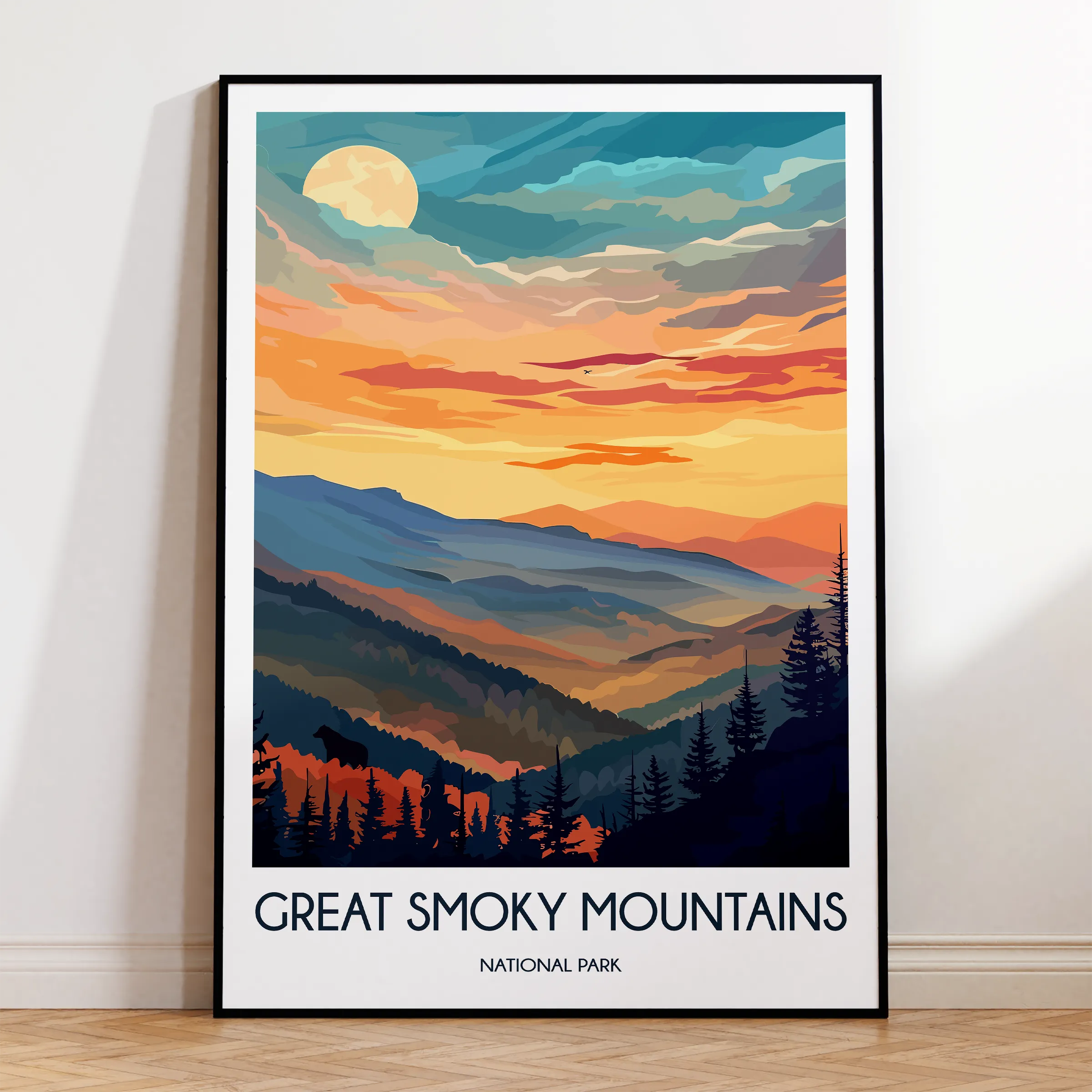 Smoky Mountains Vintage Style Print