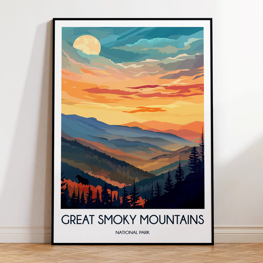 Smoky Mountains Vintage Style Print
