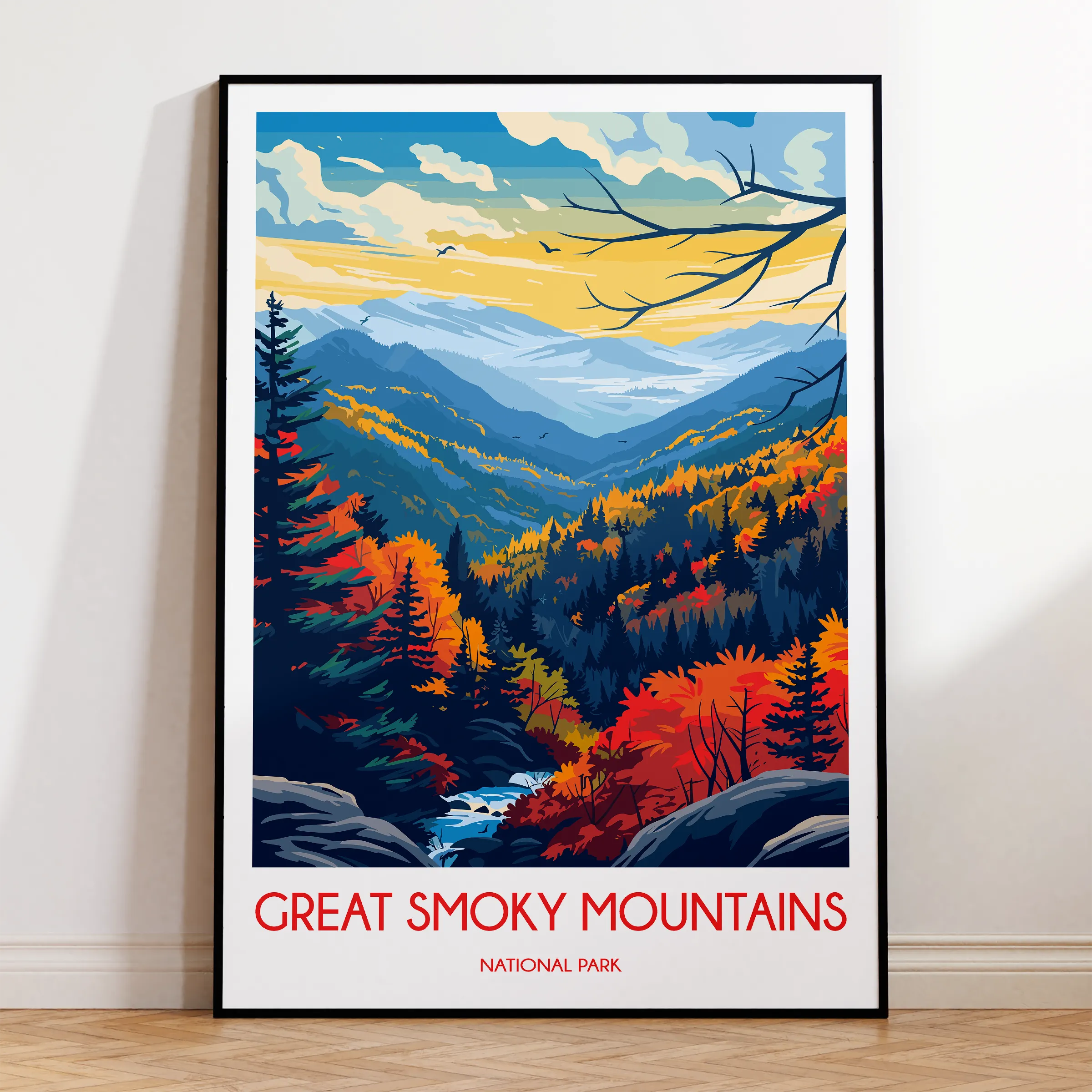 Smoky Mountains Vintage Style Print