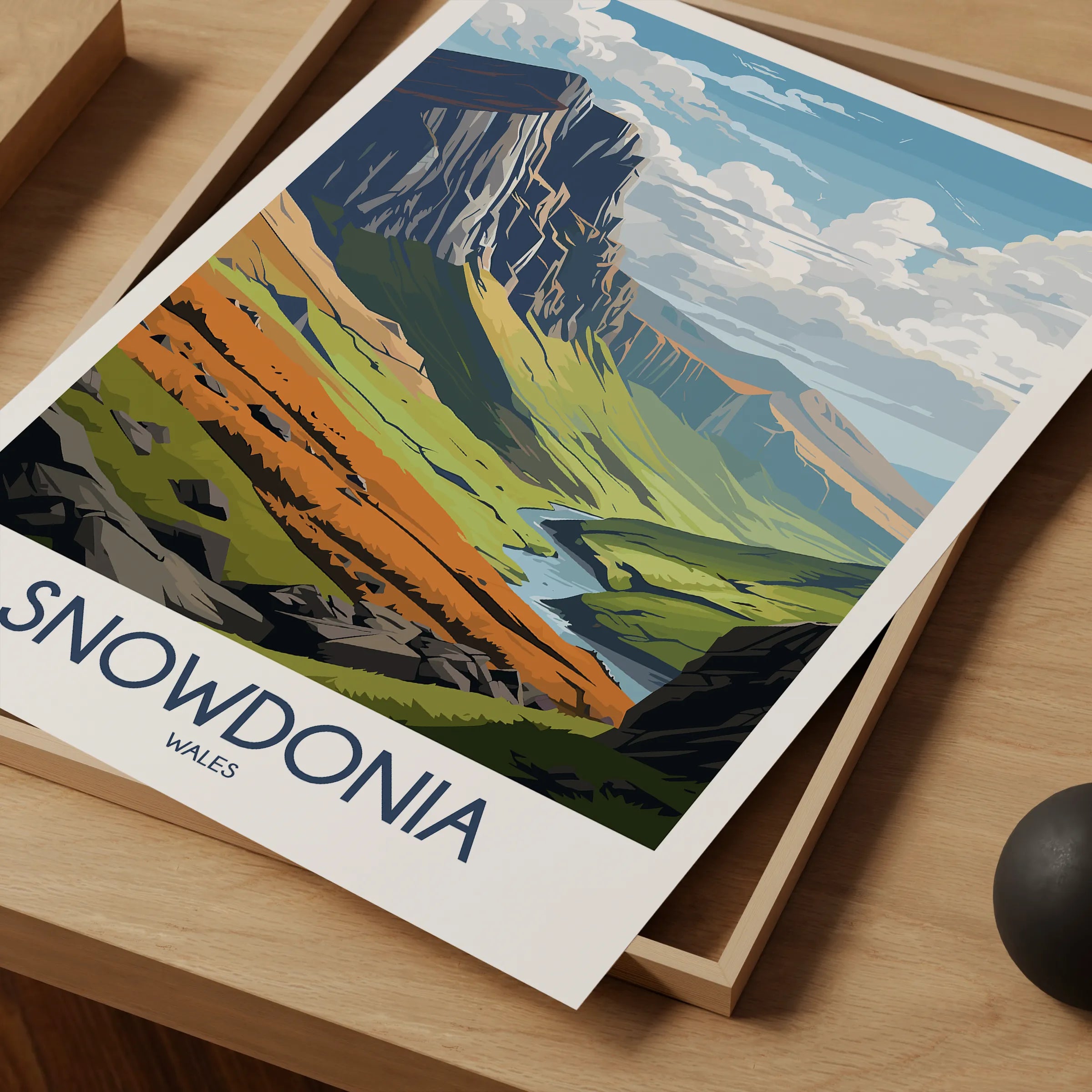 Snowdonia Retro Travel Illustration