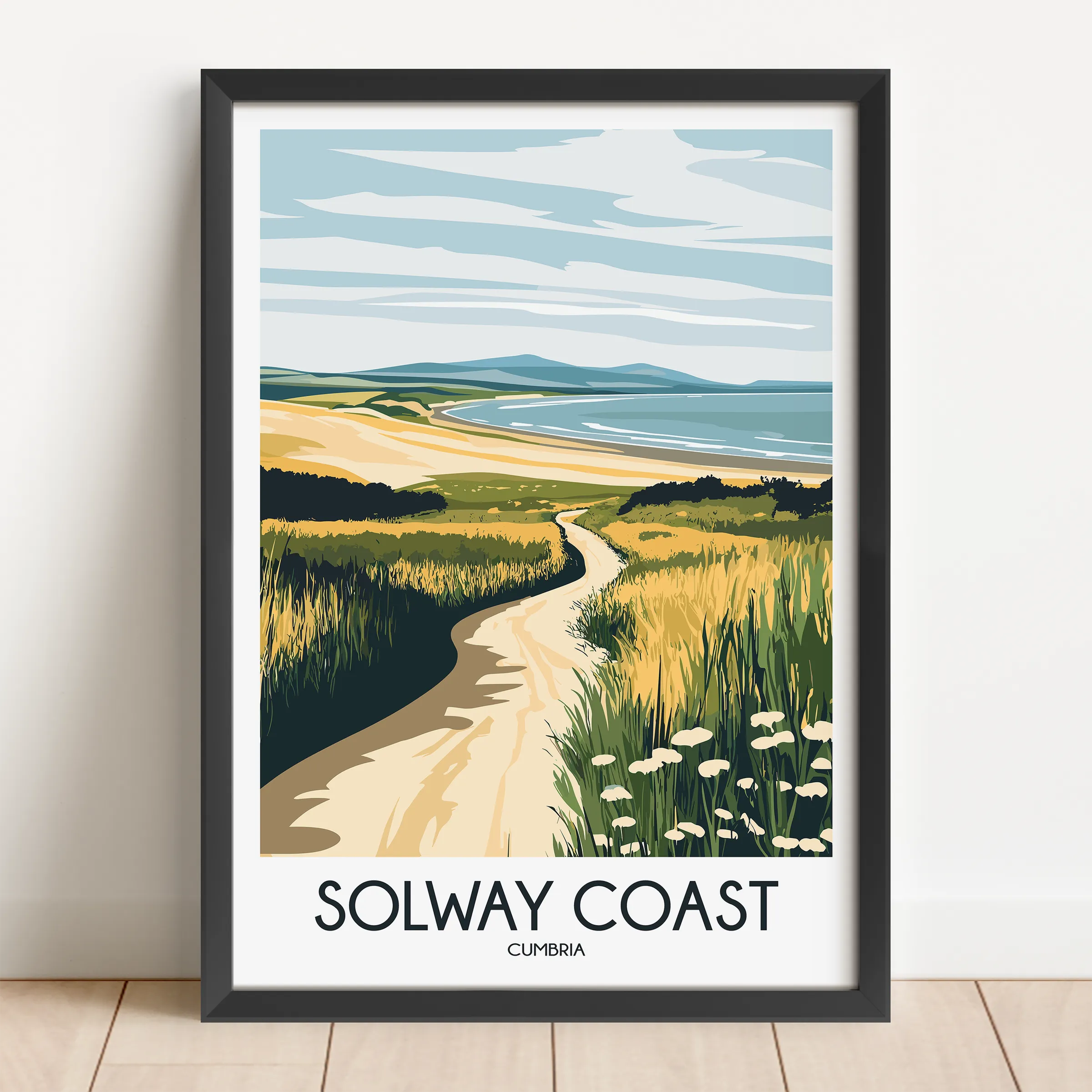Solway Coast Retro Travel Illustration