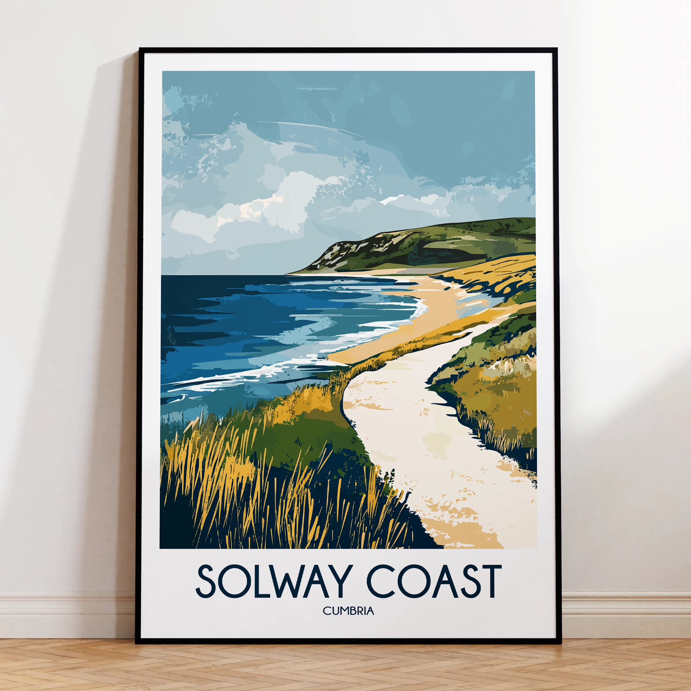 Solway Coast Retro Travel Illustration