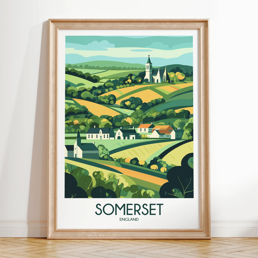 Somerset Retro Travel Illustration