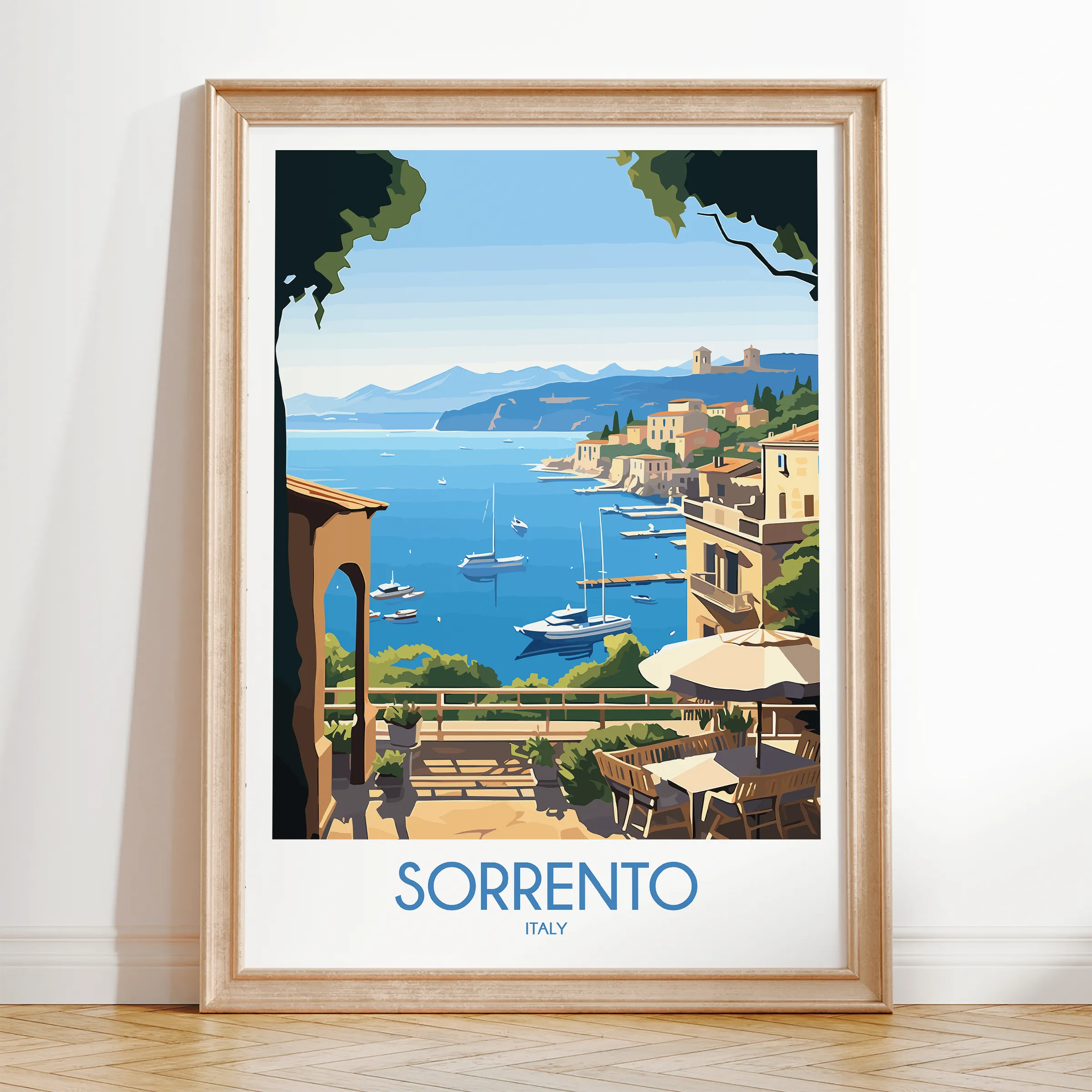 Sorrento Retro Travel Illustration