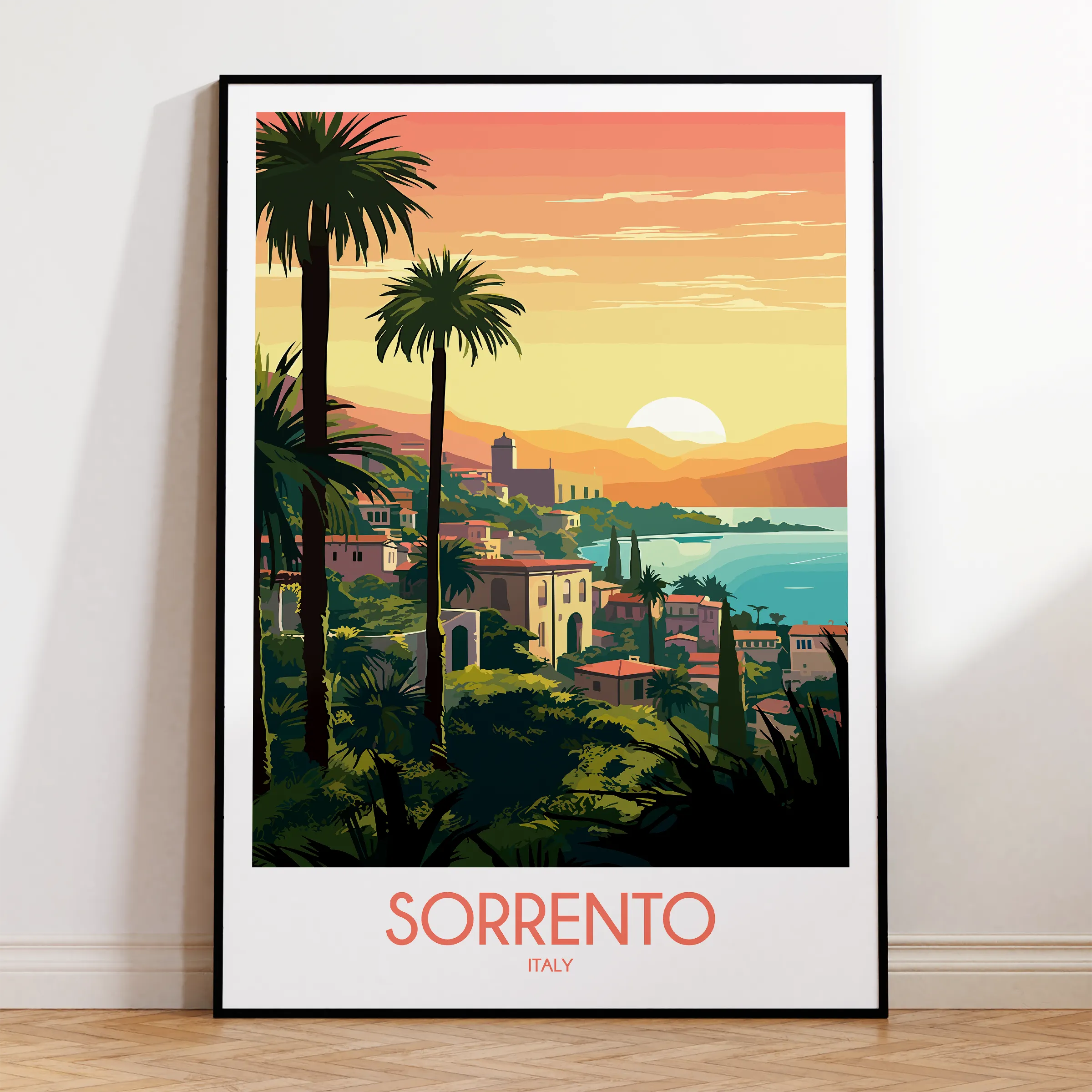 Sorrento Retro Travel Illustration
