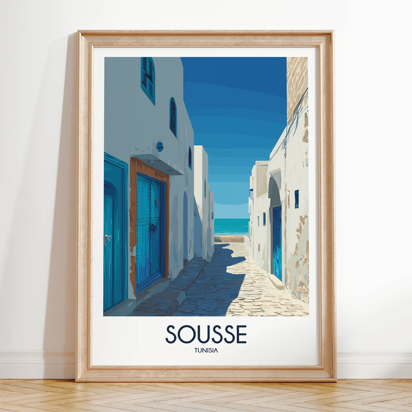 Sousse Retro Travel Illustration