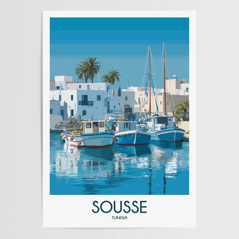 Sousse Retro Travel Illustration