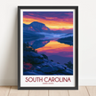 South Carolina Retro Travel Illustration