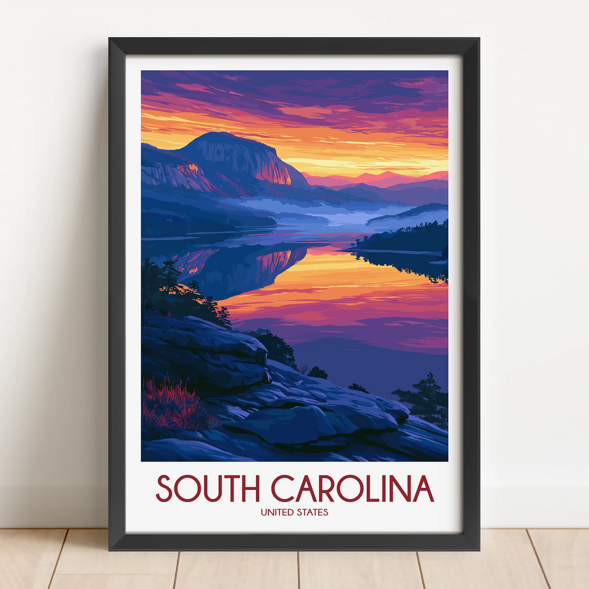 South Carolina Retro Travel Illustration