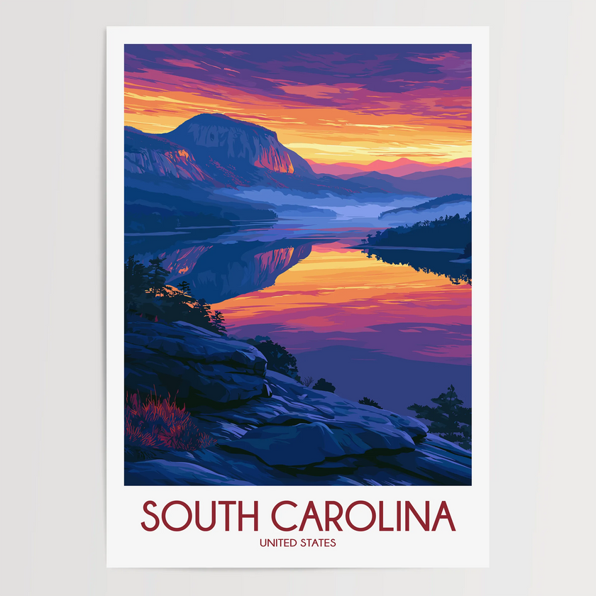 South Carolina Vintage Style Print
