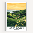 South Devon Vintage Style Print