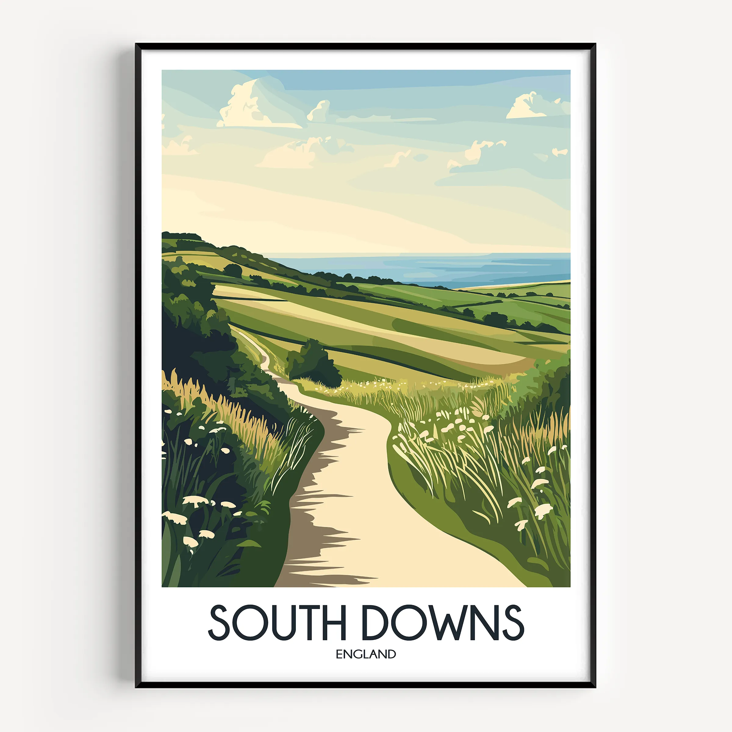 South Downs Modern Travel Poster