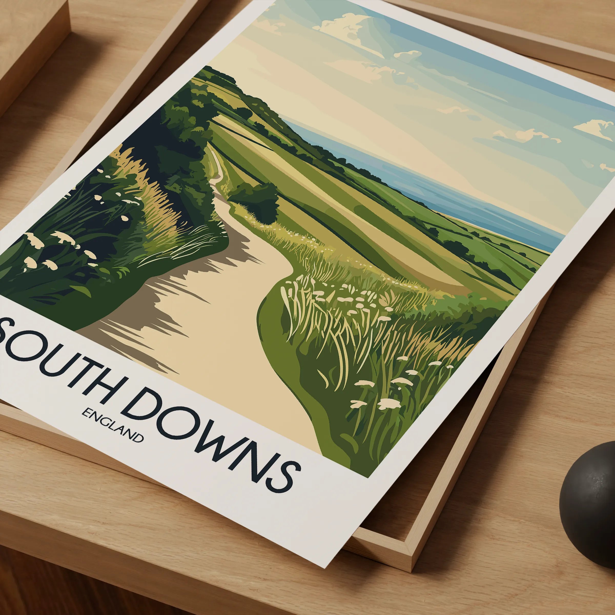 South Downs Vintage Style Print