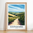 South Downs Vintage Style Print