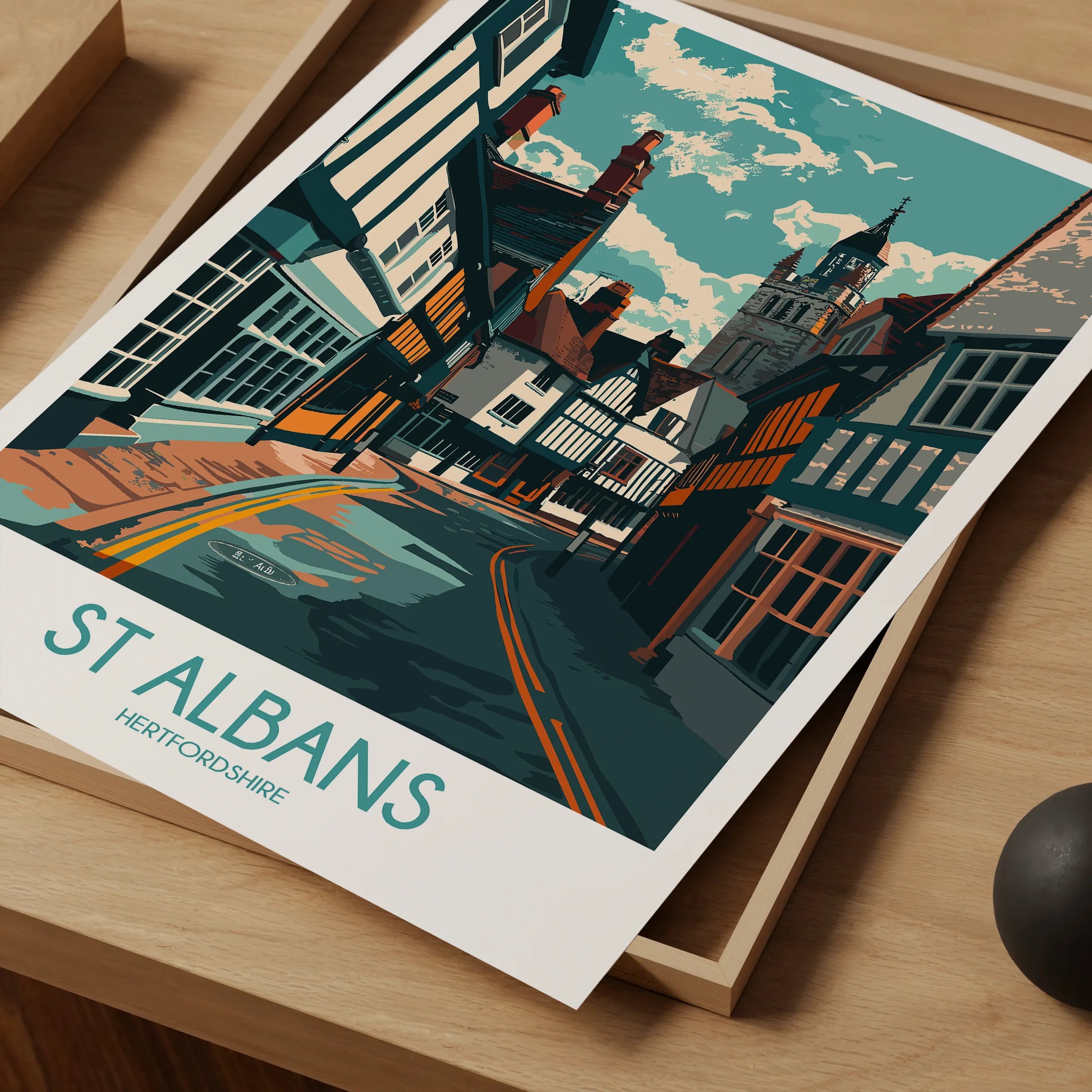 St Albans Modern Travel Poster