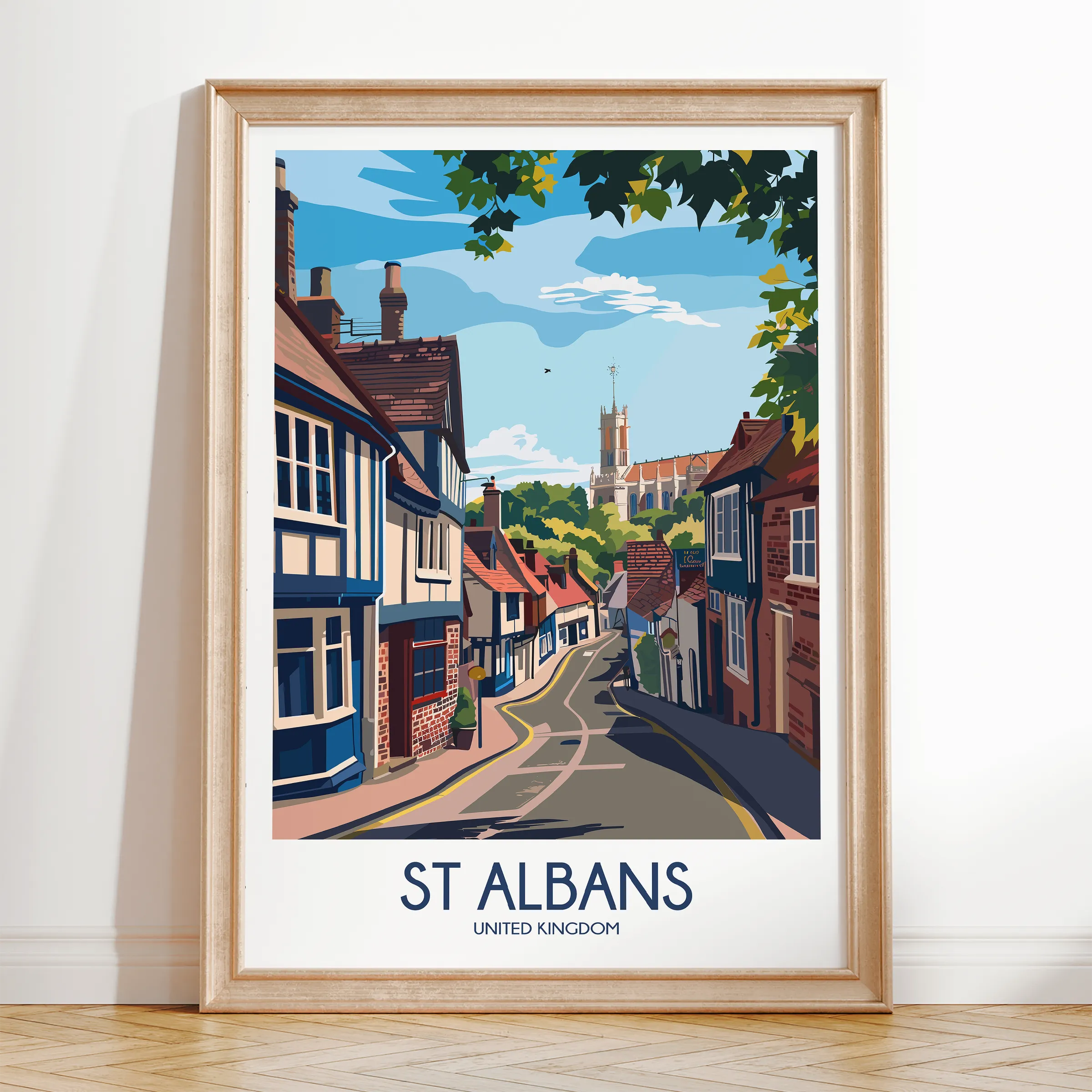 St Albans Modern Travel Poster