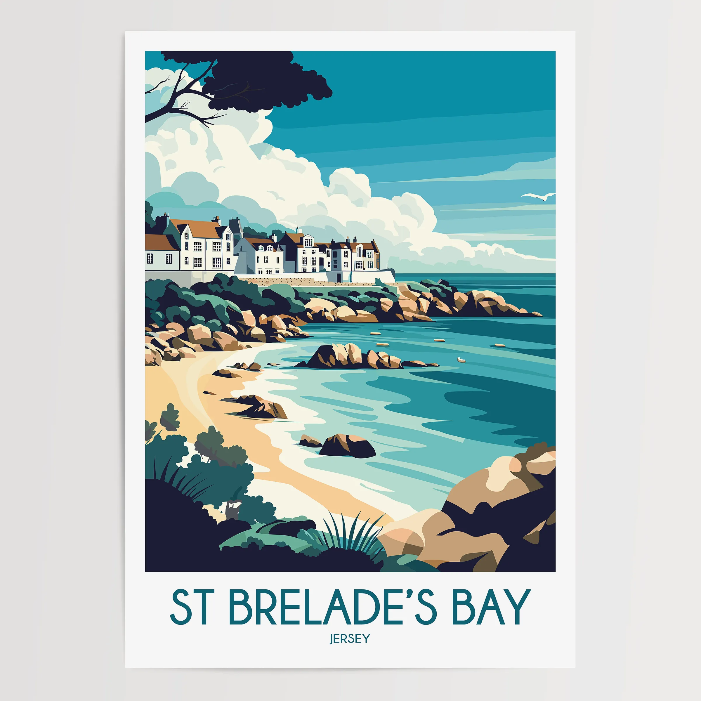 St Brelade'S Bay Destination Art Gift