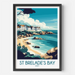 St Brelade'S Bay Retro Travel Illustration