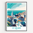 St Helier Vintage Style Print
