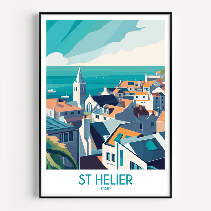 St Helier Vintage Style Print