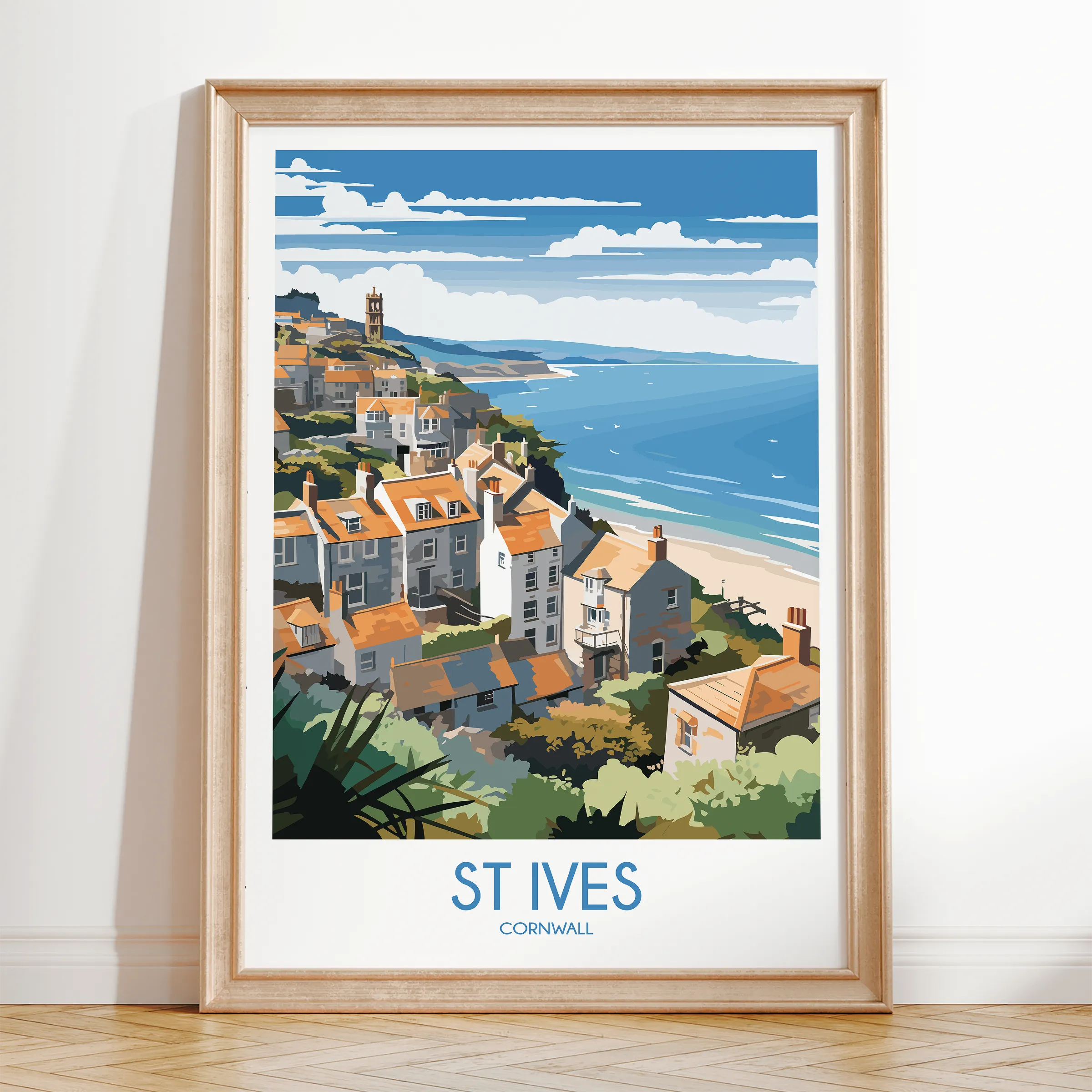 St Ives Modern Travel Poster