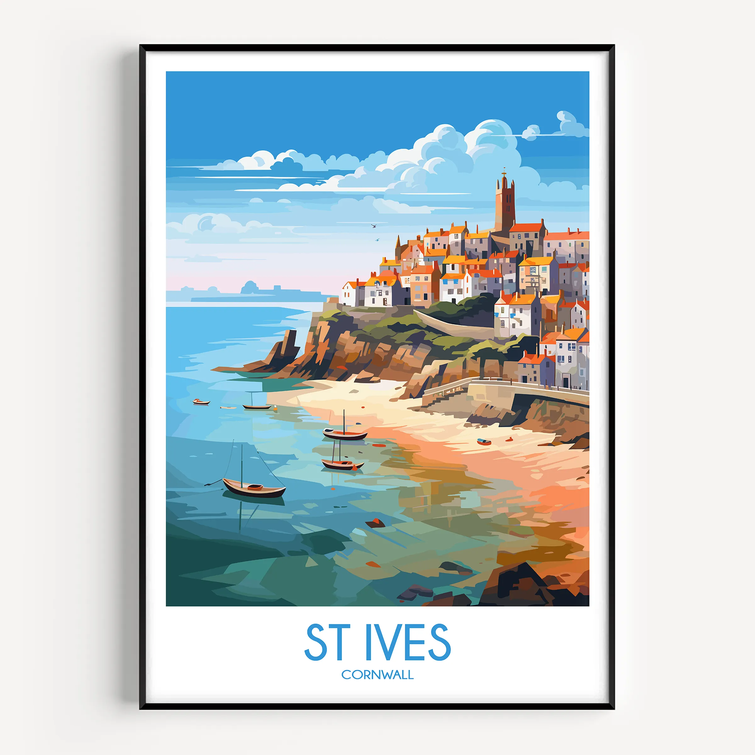 St Ives Modern Travel Poster