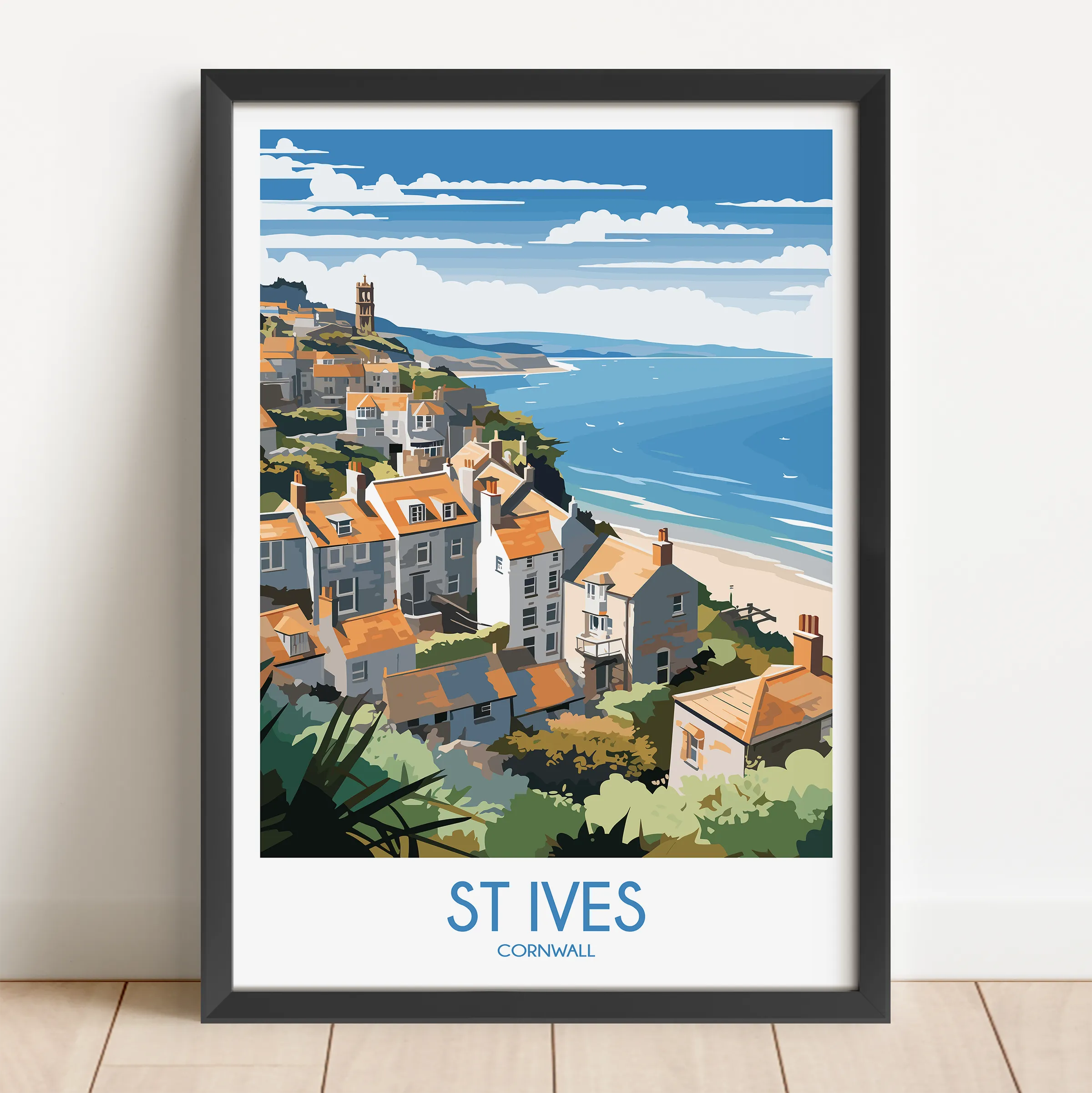 St Ives Retro Travel Illustration