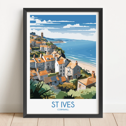 St Ives Retro Travel Illustration