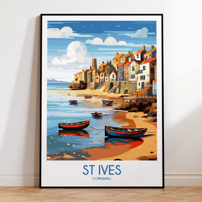 St Ives Retro Travel Illustration