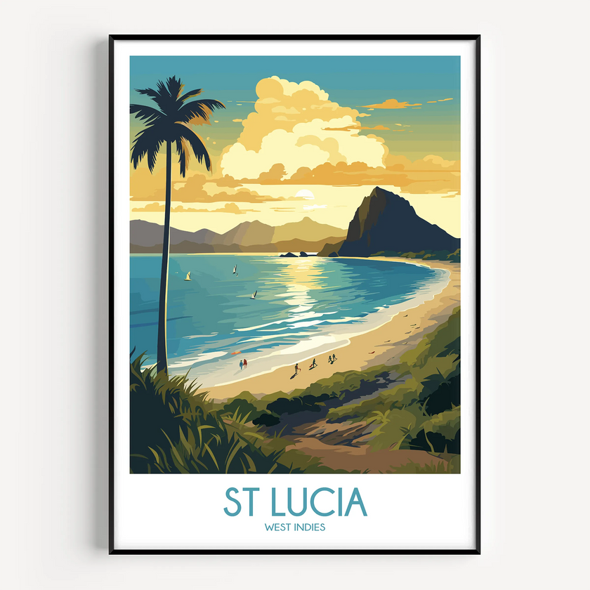 St Lucia Modern Travel Poster