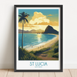 St Lucia Retro Travel Illustration